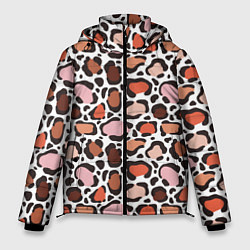 Куртка зимняя мужская Бесконечные цветные пятна леопарда, цвет: 3D-черный