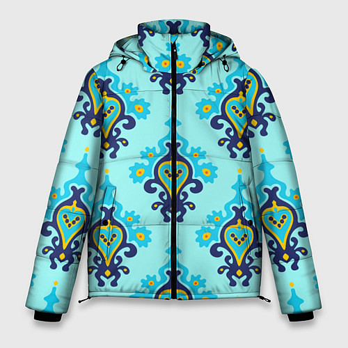 Мужская зимняя куртка Светло-синий паттерн из ламп / 3D-Светло-серый – фото 1