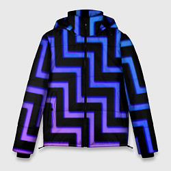 Куртка зимняя мужская Неоновый лабиринт градиент, цвет: 3D-черный