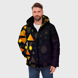 Куртка зимняя мужская Светящиеся треугольники боко, цвет: 3D-черный — фото 2