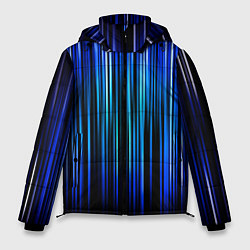 Куртка зимняя мужская Neon line stripes, цвет: 3D-черный