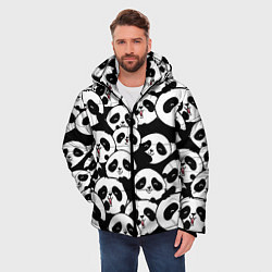 Куртка зимняя мужская Весёлые панды, цвет: 3D-черный — фото 2