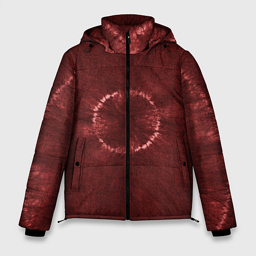 Мужская зимняя куртка Красный круг тай-дай / 3D-Черный – фото 1