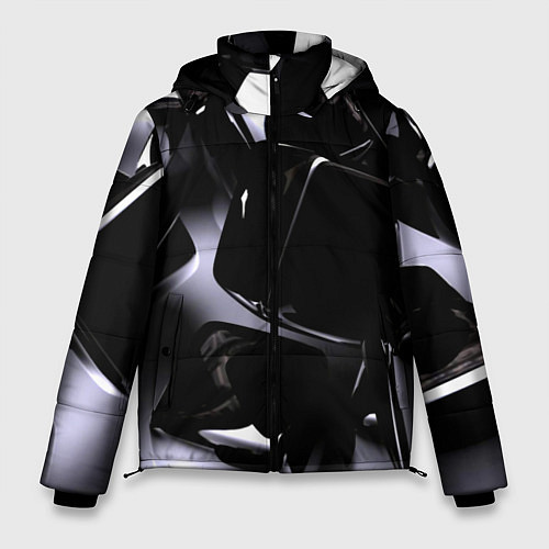 Мужская зимняя куртка Хромированные кубы / 3D-Черный – фото 1