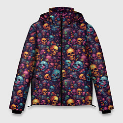 Куртка зимняя мужская Россыпь мелких разноцветных черепков, цвет: 3D-светло-серый