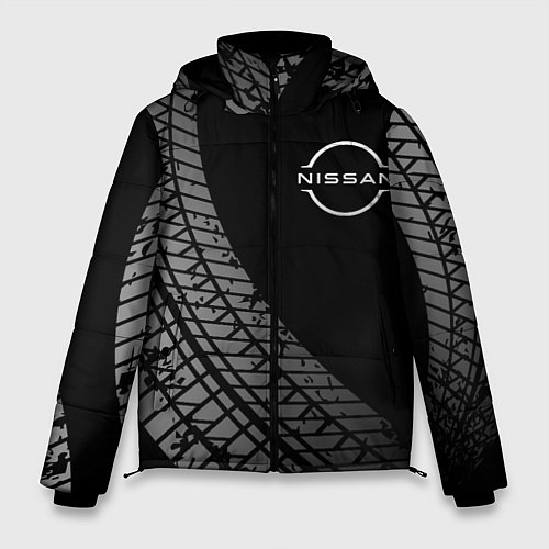 Мужская зимняя куртка Nissan tire tracks / 3D-Черный – фото 1