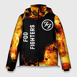 Куртка зимняя мужская Foo Fighters и пылающий огонь, цвет: 3D-черный