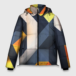 Куртка зимняя мужская Полосы геометрия узор, цвет: 3D-красный
