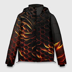 Куртка зимняя мужская Объемные огненные плиты, цвет: 3D-светло-серый