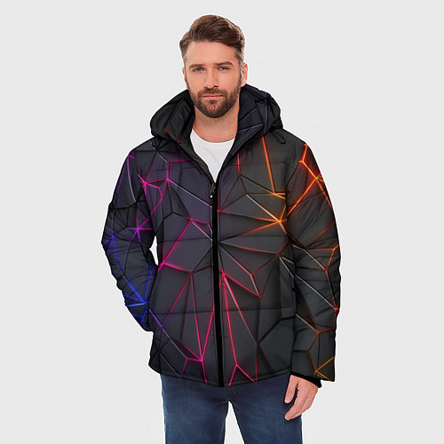 Мужская зимняя куртка Rgb линии / 3D-Светло-серый – фото 3