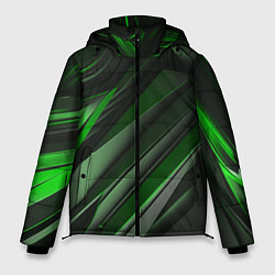 Куртка зимняя мужская Green black abstract, цвет: 3D-красный