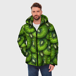 Куртка зимняя мужская Сочная текстура из киви, цвет: 3D-черный — фото 2