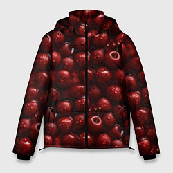 Куртка зимняя мужская Сочная текстура из вишни, цвет: 3D-красный
