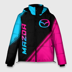 Мужская зимняя куртка Mazda - neon gradient: надпись, символ