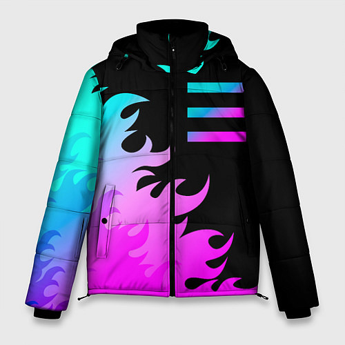 Мужская зимняя куртка OneRepublic неоновый огонь / 3D-Черный – фото 1