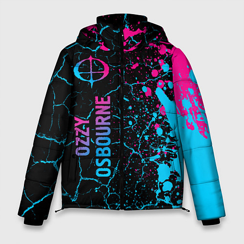 Мужская зимняя куртка Ozzy Osbourne - neon gradient: по-вертикали / 3D-Черный – фото 1