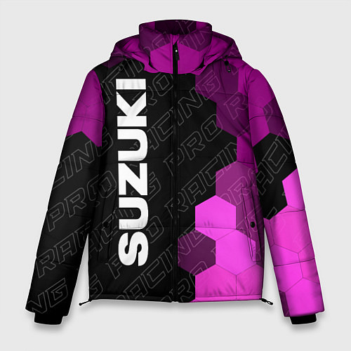 Мужская зимняя куртка Suzuki pro racing: по-вертикали / 3D-Черный – фото 1