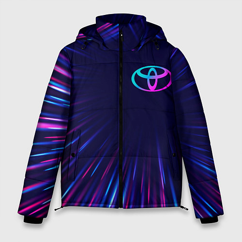Мужская зимняя куртка Toyota neon speed lines / 3D-Черный – фото 1