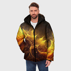 Куртка зимняя мужская Желтая абстракция и брызги, цвет: 3D-красный — фото 2