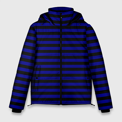 Мужская зимняя куртка Черно-синие полосы / 3D-Черный – фото 1