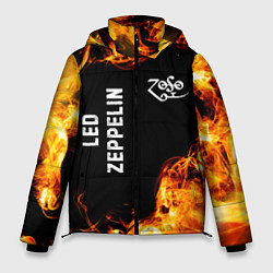 Куртка зимняя мужская Led Zeppelin и пылающий огонь, цвет: 3D-черный