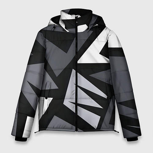 Мужская зимняя куртка Геометрический камуфляж / 3D-Черный – фото 1