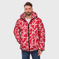 Куртка зимняя мужская Абстракция сердце, цвет: 3D-светло-серый — фото 2