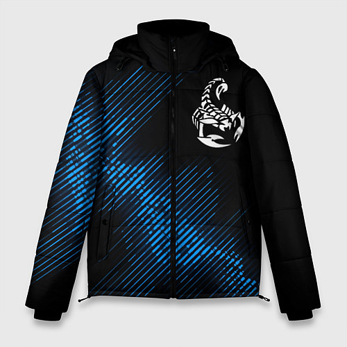 Мужская зимняя куртка Scorpions звуковая волна / 3D-Черный – фото 1