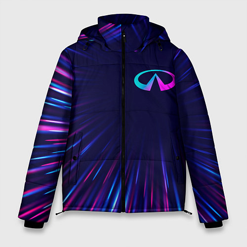 Мужская зимняя куртка Infiniti neon speed lines / 3D-Черный – фото 1