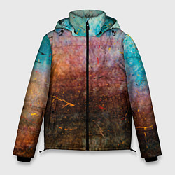Куртка зимняя мужская Разноцветные тени и краски, цвет: 3D-красный