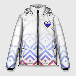 Куртка зимняя мужская Сердечко россии - треугольники, цвет: 3D-красный