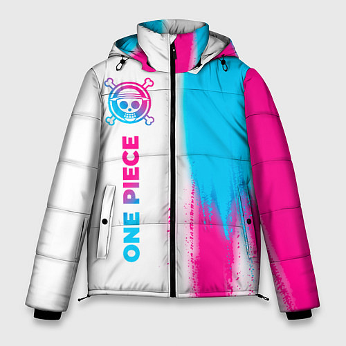 Мужская зимняя куртка One Piece neon gradient style: по-вертикали / 3D-Черный – фото 1