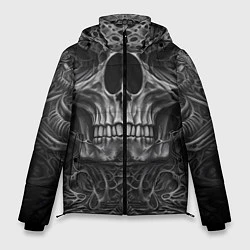 Куртка зимняя мужская Череп в стиле Гигера, цвет: 3D-черный