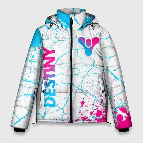 Мужская зимняя куртка Destiny neon gradient style: надпись, символ / 3D-Черный – фото 1