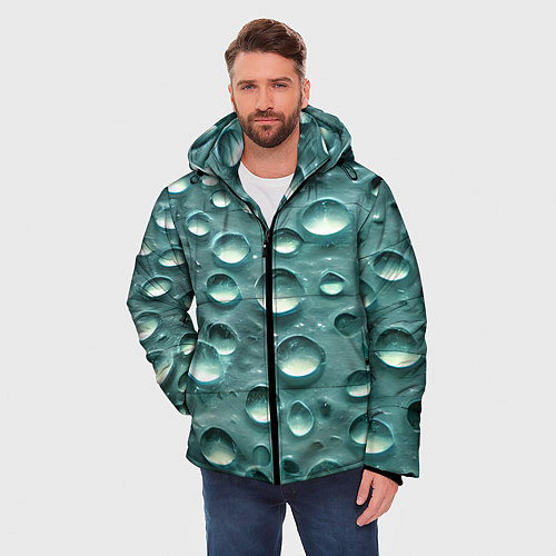Мужская зимняя куртка Кристальные капли / 3D-Светло-серый – фото 3