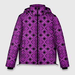 Куртка зимняя мужская Геометрический узор в пурпурных и лиловых тонах, цвет: 3D-красный