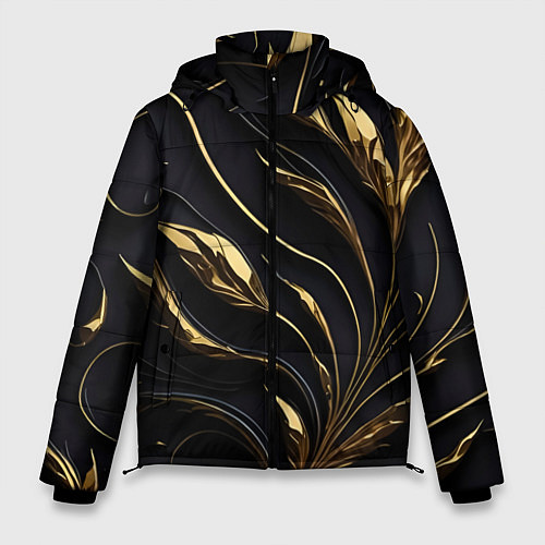 Мужская зимняя куртка Золотой орнамент на черном / 3D-Черный – фото 1