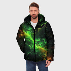 Куртка зимняя мужская Зеленая молния, цвет: 3D-светло-серый — фото 2