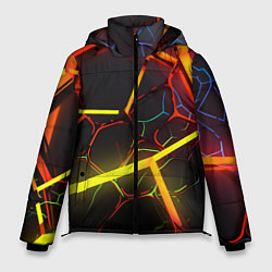 Куртка зимняя мужская Неоновые трубки, цвет: 3D-черный