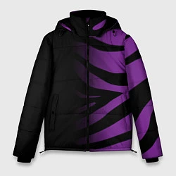 Куртка зимняя мужская Фиолетовый с черными полосками зебры, цвет: 3D-черный