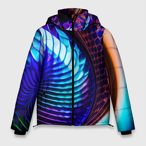 Мужская зимняя куртка Неоновый водоворот / 3D-Черный – фото 1
