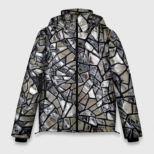 Мужская зимняя куртка Зеркальные пластины - паттерн / 3D-Черный – фото 1