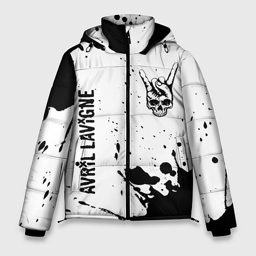 Мужская зимняя куртка Avril Lavigne и рок символ на светлом фоне / 3D-Черный – фото 1