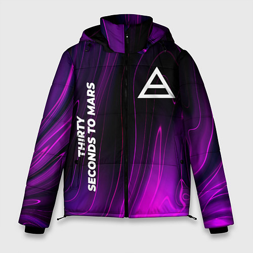 Мужская зимняя куртка Thirty Seconds to Mars violet plasma / 3D-Черный – фото 1