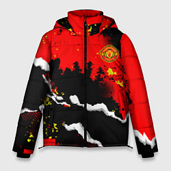 Куртка зимняя мужская ФК Манчестер Юнайтед команда, цвет: 3D-красный