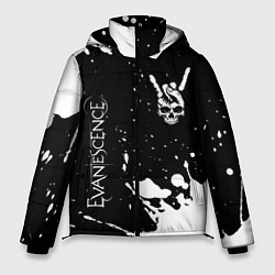 Мужская зимняя куртка Evanescence и рок символ на темном фоне