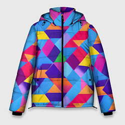 Куртка зимняя мужская Геометрическая абстракция красок, цвет: 3D-светло-серый