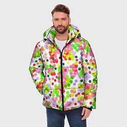 Куртка зимняя мужская Разноцветное конфетти на белом, цвет: 3D-светло-серый — фото 2