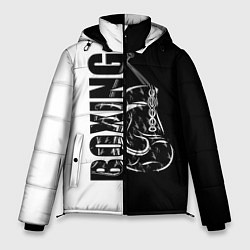 Куртка зимняя мужская Boxing чёрно-белое, цвет: 3D-черный