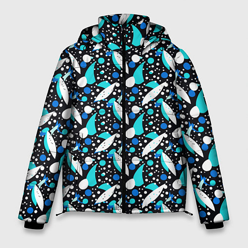 Мужская зимняя куртка Листопад в синих тонах / 3D-Черный – фото 1
